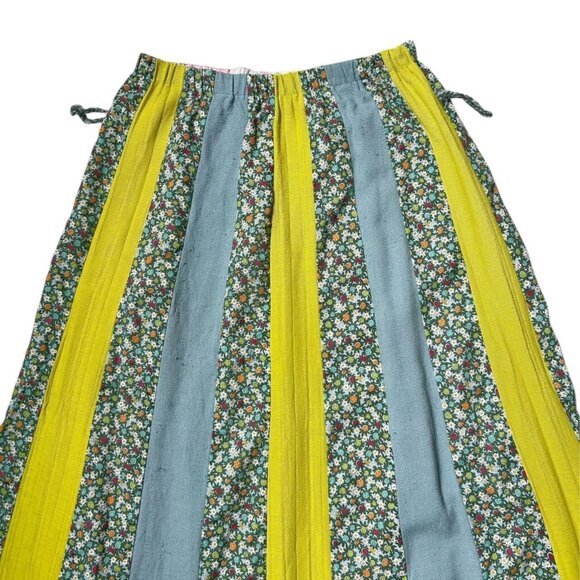 70s Vintage Patchwork Maxi Skirt Chessa Davis Bohemian Cottagecore Prairie. - Picture 2 of 8